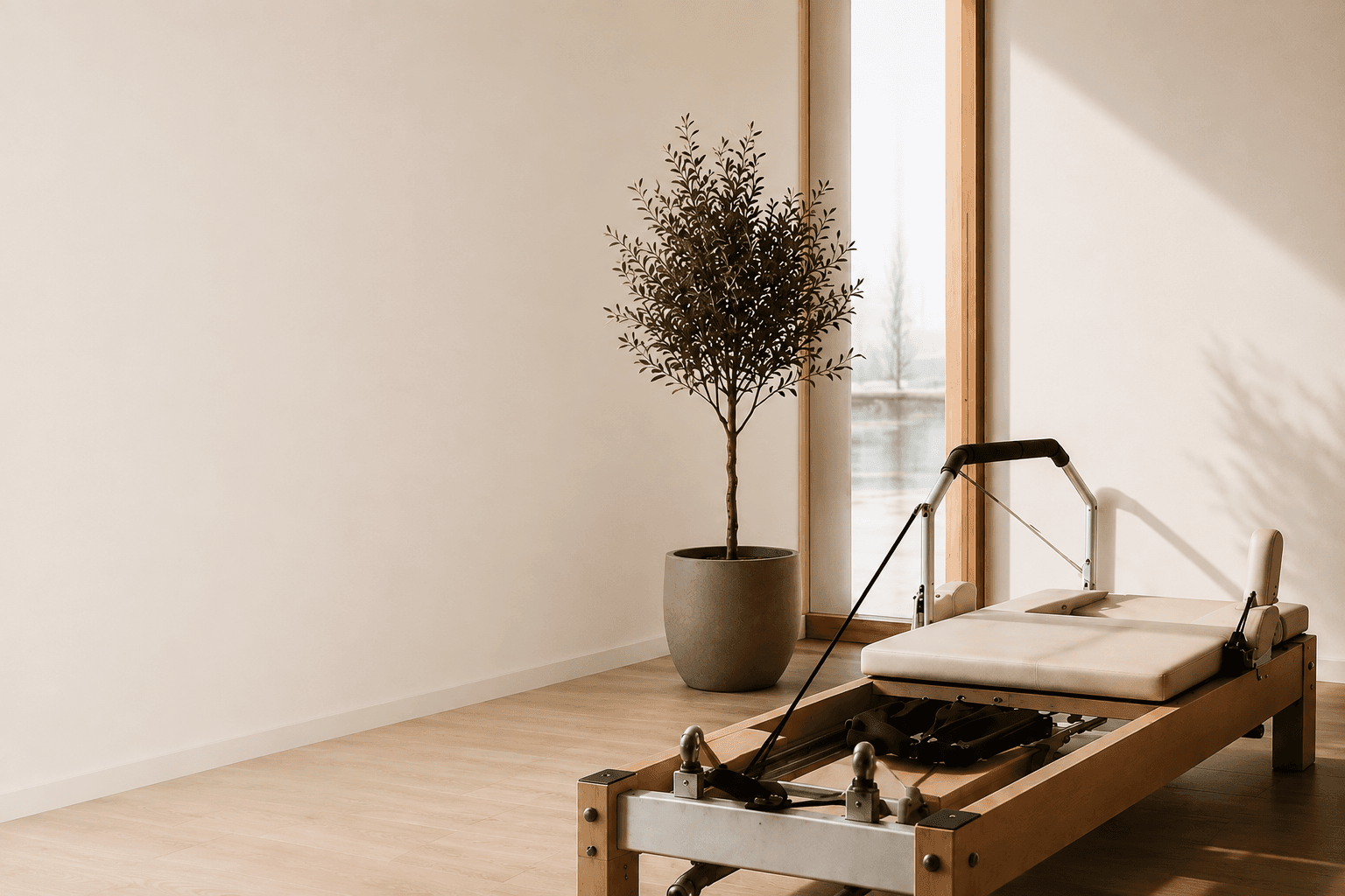 Espaço de Pilates com reformer